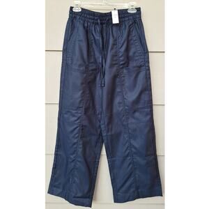 Banana Republic Women Wide Leg Mid Rise Elastic Waist Casual Pants Blue Sz. XS P